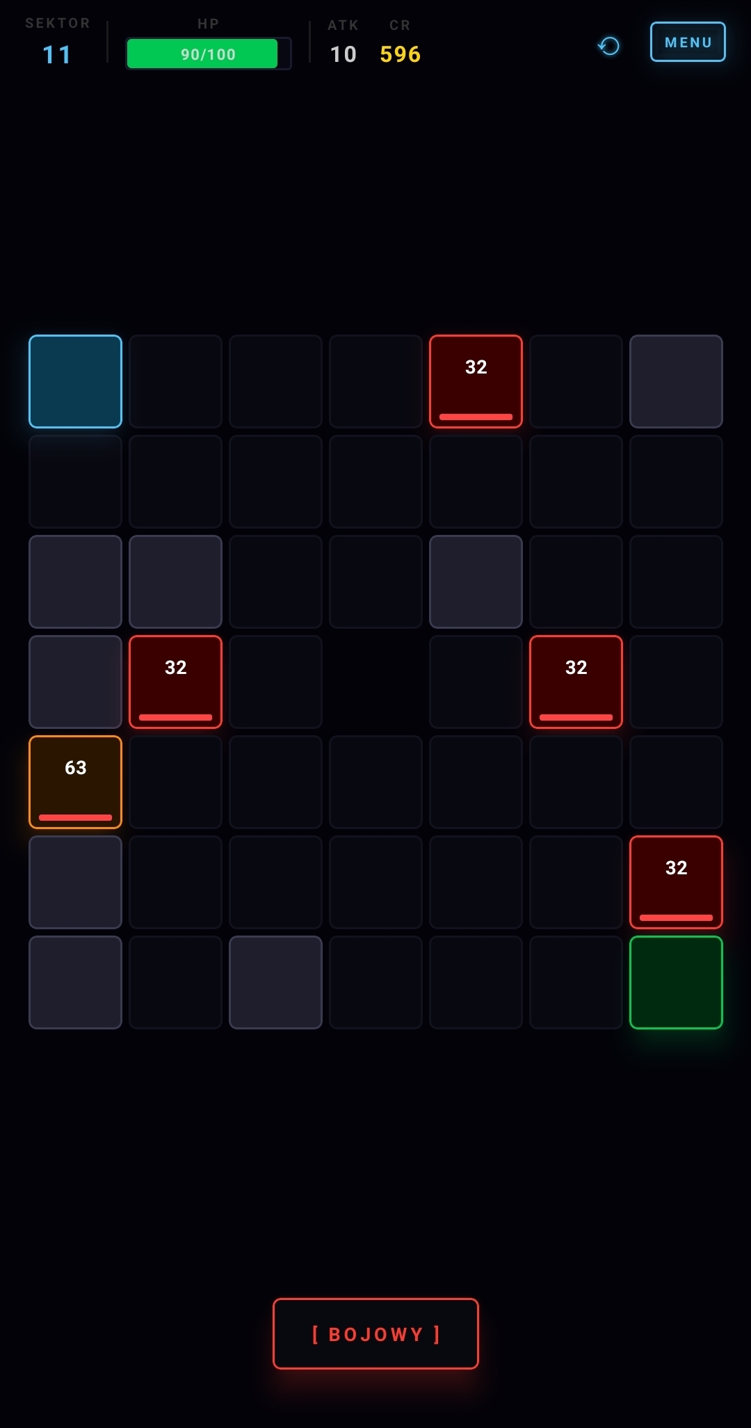 Neon Grid — plansza 7×7